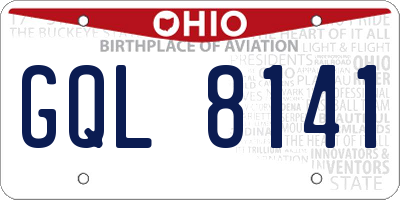 OH license plate GQL8141