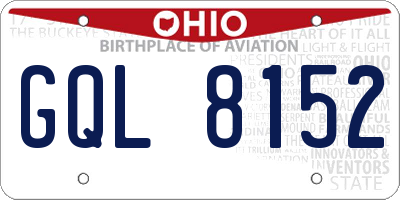 OH license plate GQL8152