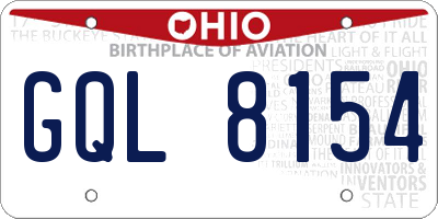 OH license plate GQL8154