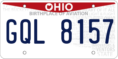OH license plate GQL8157