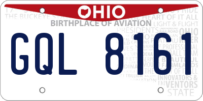 OH license plate GQL8161