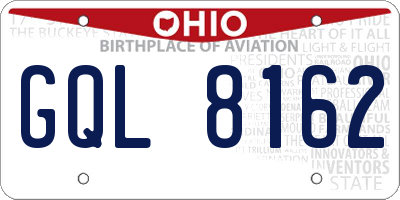 OH license plate GQL8162