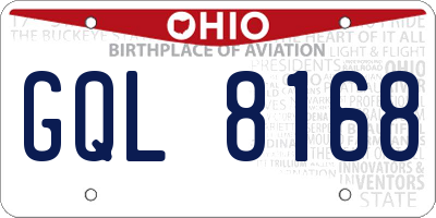 OH license plate GQL8168