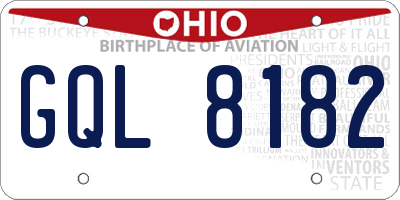 OH license plate GQL8182