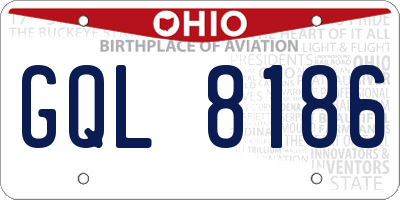 OH license plate GQL8186