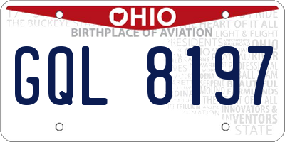 OH license plate GQL8197