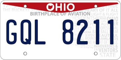 OH license plate GQL8211