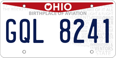 OH license plate GQL8241