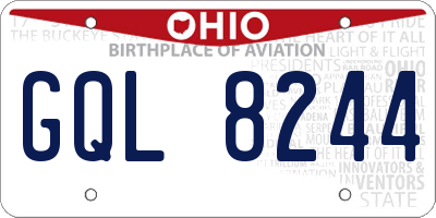 OH license plate GQL8244