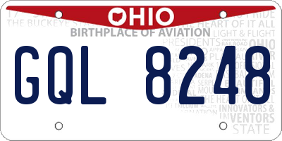 OH license plate GQL8248