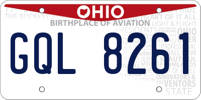 OH license plate GQL8261