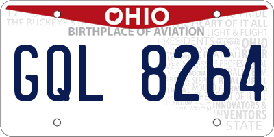 OH license plate GQL8264