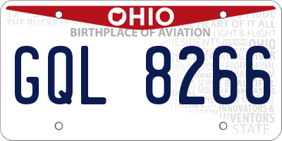 OH license plate GQL8266