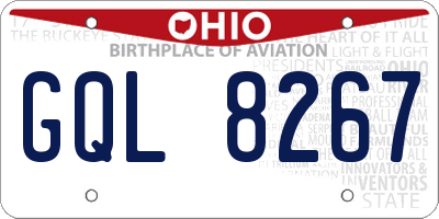 OH license plate GQL8267