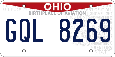 OH license plate GQL8269