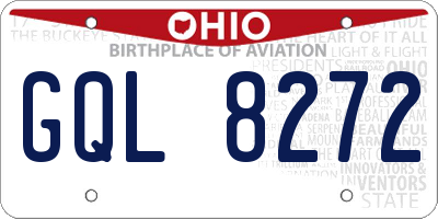 OH license plate GQL8272