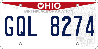 OH license plate GQL8274
