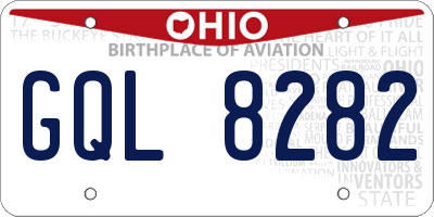 OH license plate GQL8282