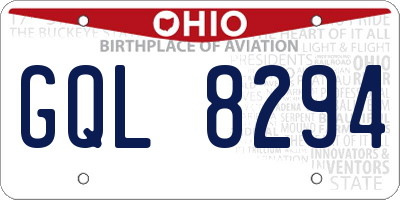 OH license plate GQL8294