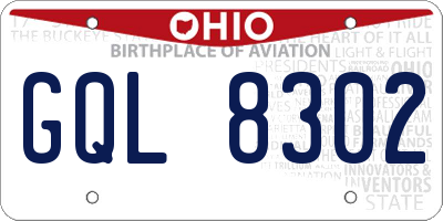 OH license plate GQL8302