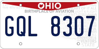 OH license plate GQL8307