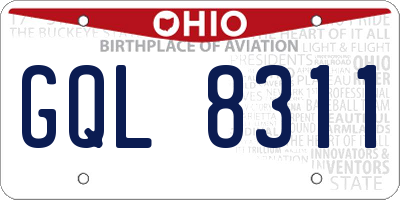 OH license plate GQL8311