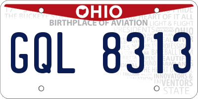 OH license plate GQL8313