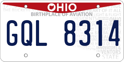 OH license plate GQL8314