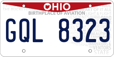 OH license plate GQL8323