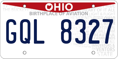 OH license plate GQL8327