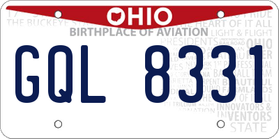 OH license plate GQL8331