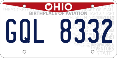 OH license plate GQL8332