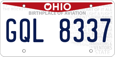 OH license plate GQL8337