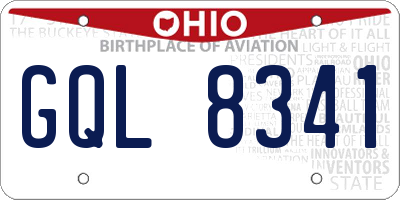 OH license plate GQL8341