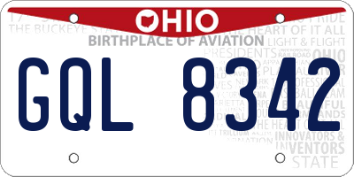 OH license plate GQL8342