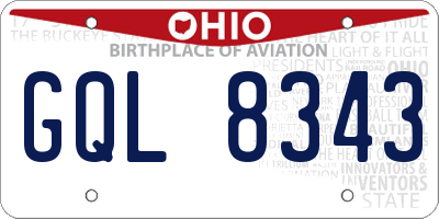OH license plate GQL8343