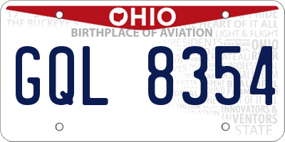 OH license plate GQL8354