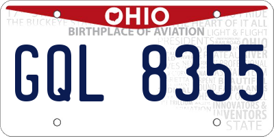 OH license plate GQL8355