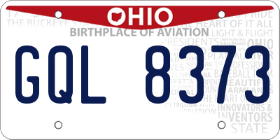 OH license plate GQL8373