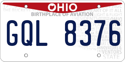 OH license plate GQL8376