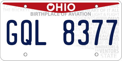 OH license plate GQL8377