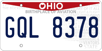 OH license plate GQL8378
