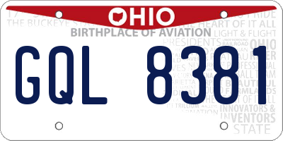 OH license plate GQL8381