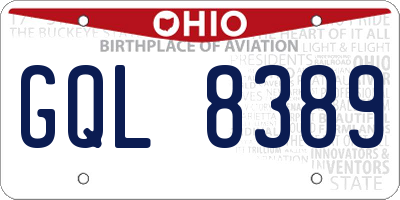 OH license plate GQL8389