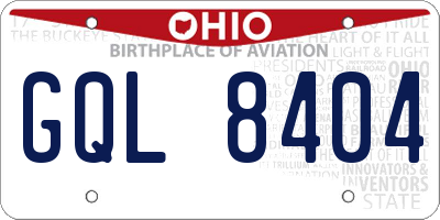OH license plate GQL8404