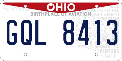 OH license plate GQL8413