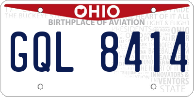OH license plate GQL8414