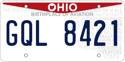 OH license plate GQL8421