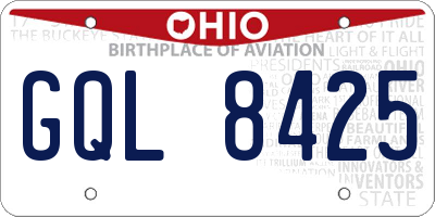 OH license plate GQL8425
