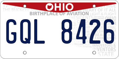 OH license plate GQL8426